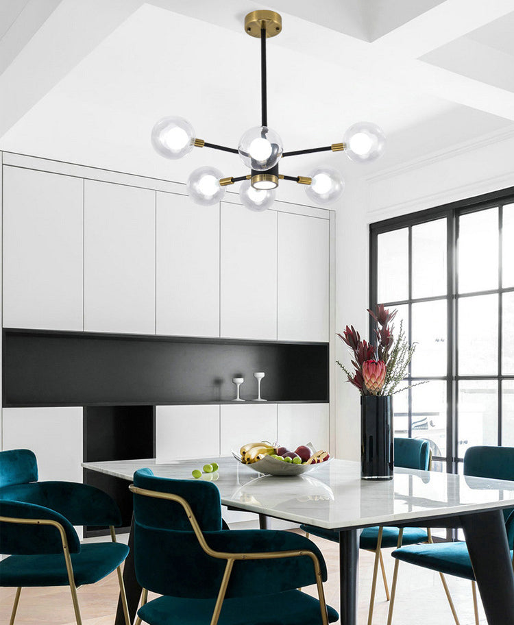 Transparent Glass Globe Shade Molecular Chandelier Spotlight Design Contemporary Simplicity Style Lighting Pendant