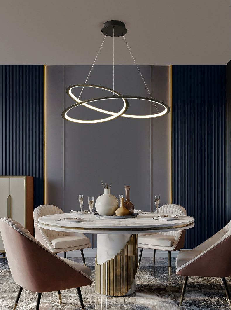 Modern LED Pendant Light Fixture Twisted Suspended Lighting Fixture with Acrylic Shade