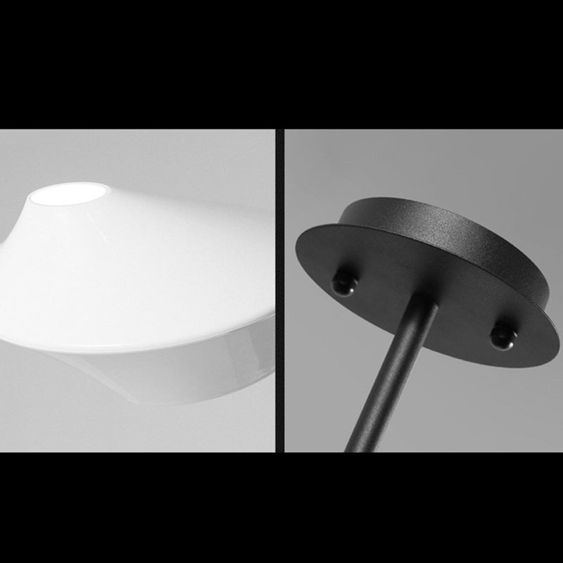 Estilo posmoderno Minimalismo Iluminación Candelier blanca Acrílica Geométrica Suminosa luz de suspensión Luz con caña de colgar ajustable de 19,6 "