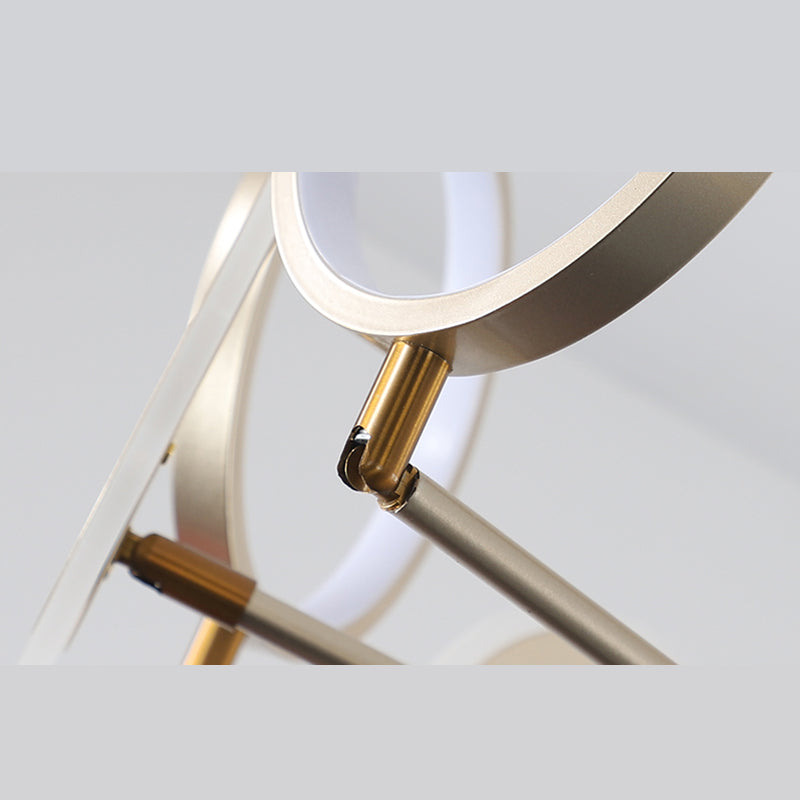 Accesorio de iluminación colgante de círculo acrílico Estilo moderno LED Black Hanging Chandelier