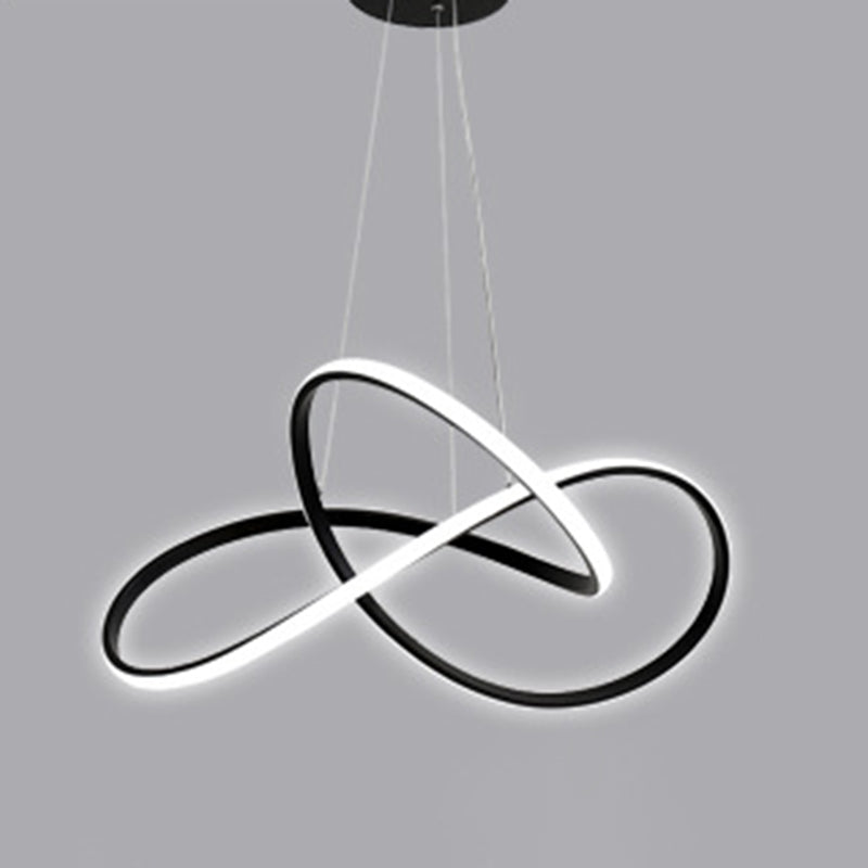 Acrílico espiral colgante lámpara de lámpara de estilo simple led lacera negra lámpara colgante