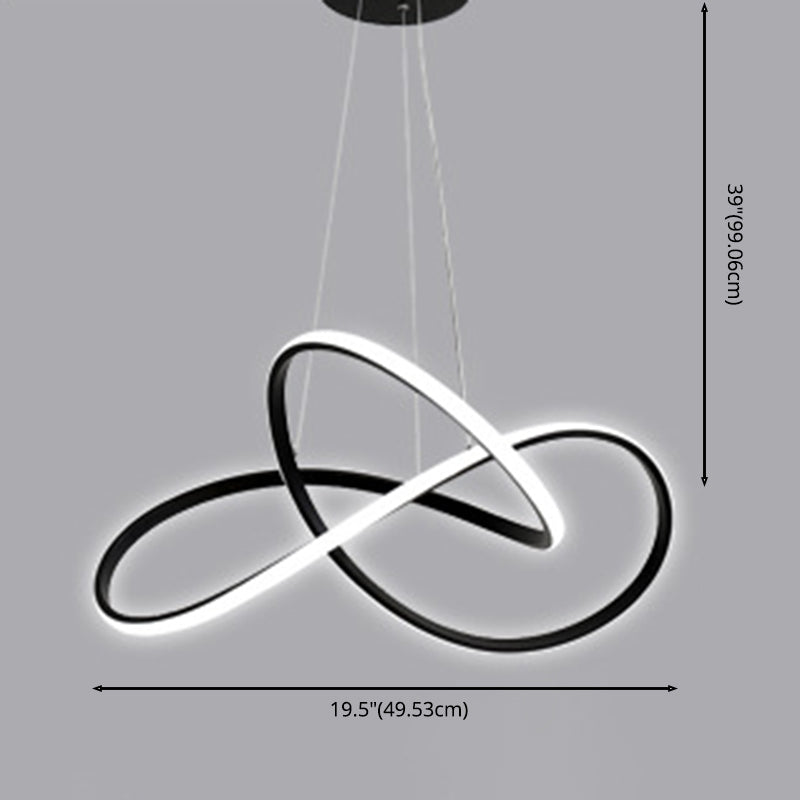 Acrílico espiral colgante lámpara de lámpara de estilo simple led lacera negra lámpara colgante