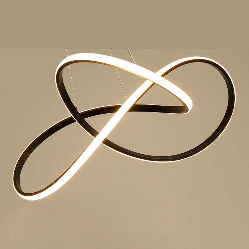 Acrílico espiral colgante lámpara de lámpara de estilo simple led lacera negra lámpara colgante