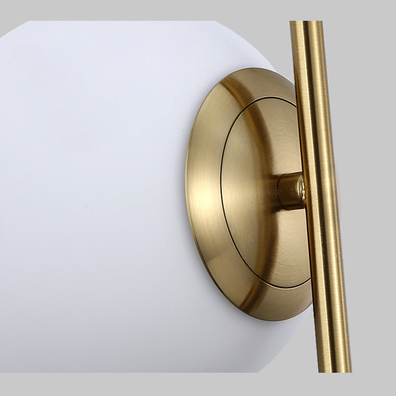 Modern Minimalist Linear Chandelier Light Fixture Spherical Frosted Glass Ceiling Chandelier in Gold