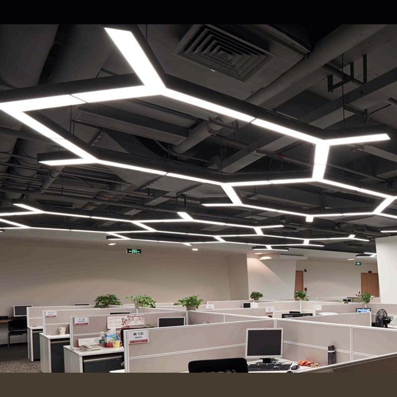 Y-Shape Pendant Light Fixture Modern Style Metal LED Office Hanging Pendant Light in Black