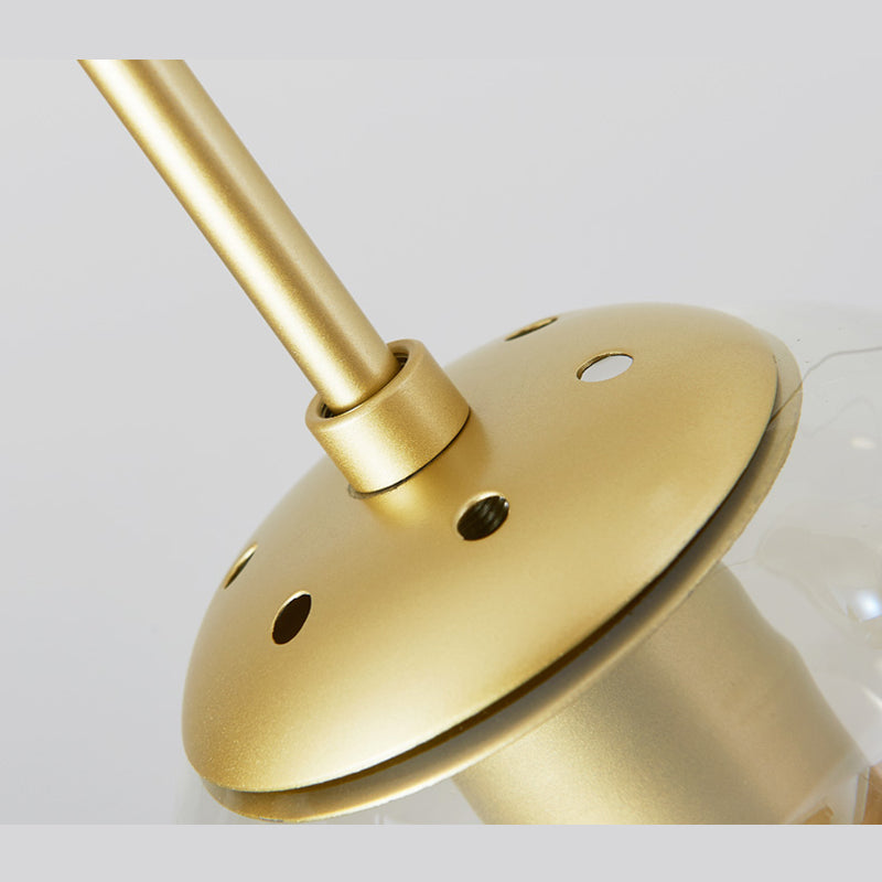 Modern Minimalist Multiple Globe Shade Pendant Light Gold Metal Long Hanging Lamp for Living Room