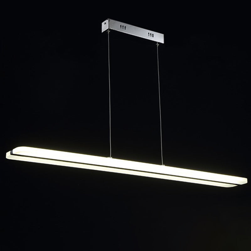 Modern Minimalist LED Island Pendant Lighting White Long Acrylic Island Ceiling Light for Living Room