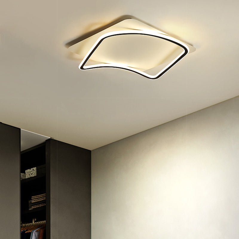 Simplicity Square LED Flush Light Fixture Aluminum Bedroom Ceiling Mounted Light