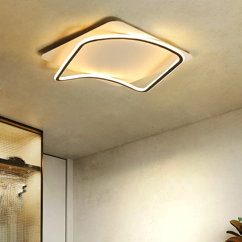 Simplicity Square LED Flush Light Fixture Aluminum Bedroom Ceiling Mounted Light