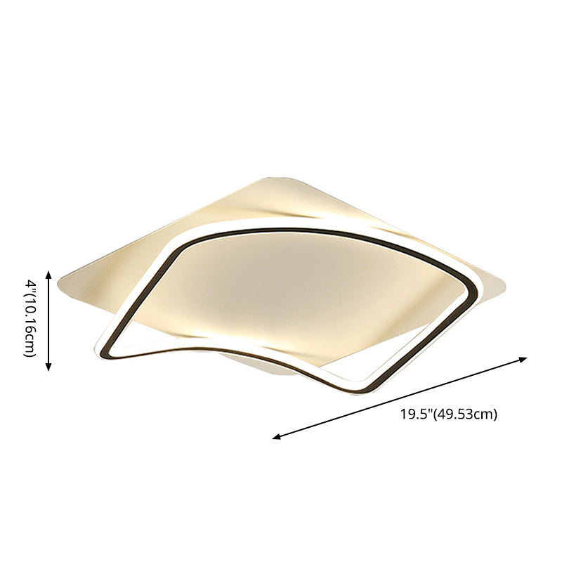 Simplicity Square LED Flush Light Fixture Aluminum Bedroom Ceiling Mounted Light