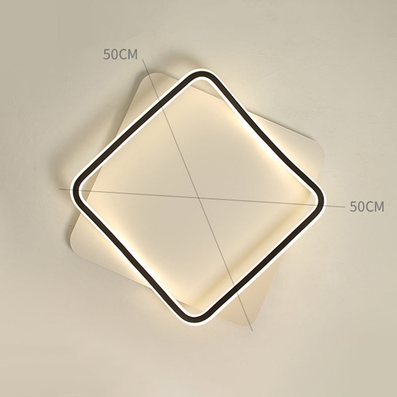 Simplicity Square LED Flush Light Fixture Aluminum Bedroom Ceiling Mounted Light