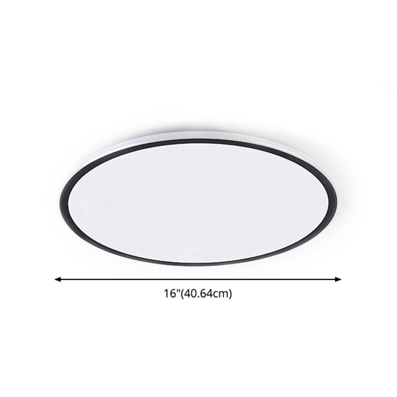 Plafonnier LED en aluminium simple encastré en forme de disque noir pour chambre à coucher