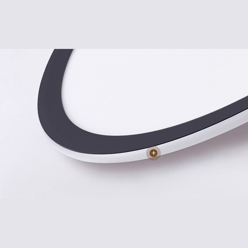 Plafonnier LED en aluminium simple encastré en forme de disque noir pour chambre à coucher