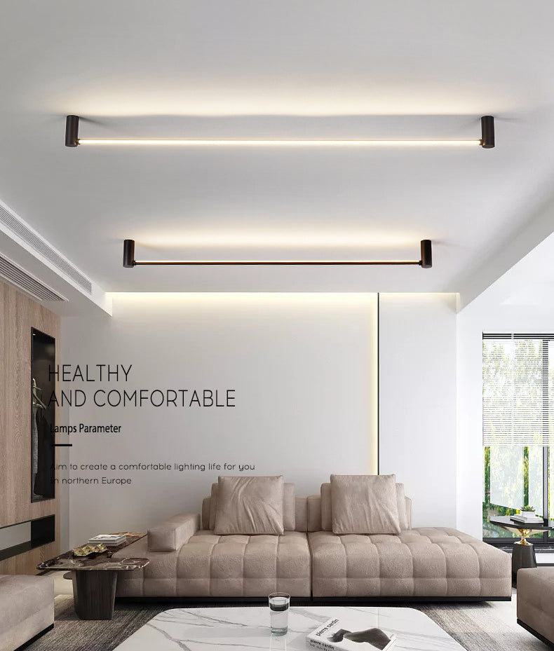 Eenvoud Staaf Gevormde Flush Mount Acryl hal slaapkamer LED flush plafond licht in zwart