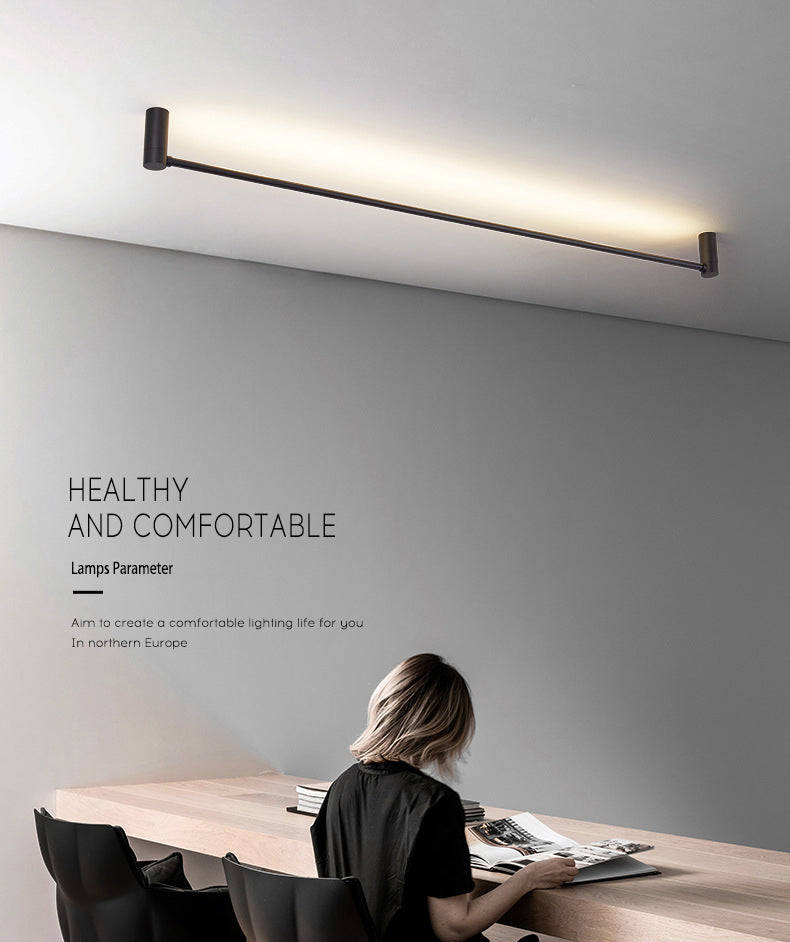 Eenvoud Staaf Gevormde Flush Mount Acryl hal slaapkamer LED flush plafond licht in zwart