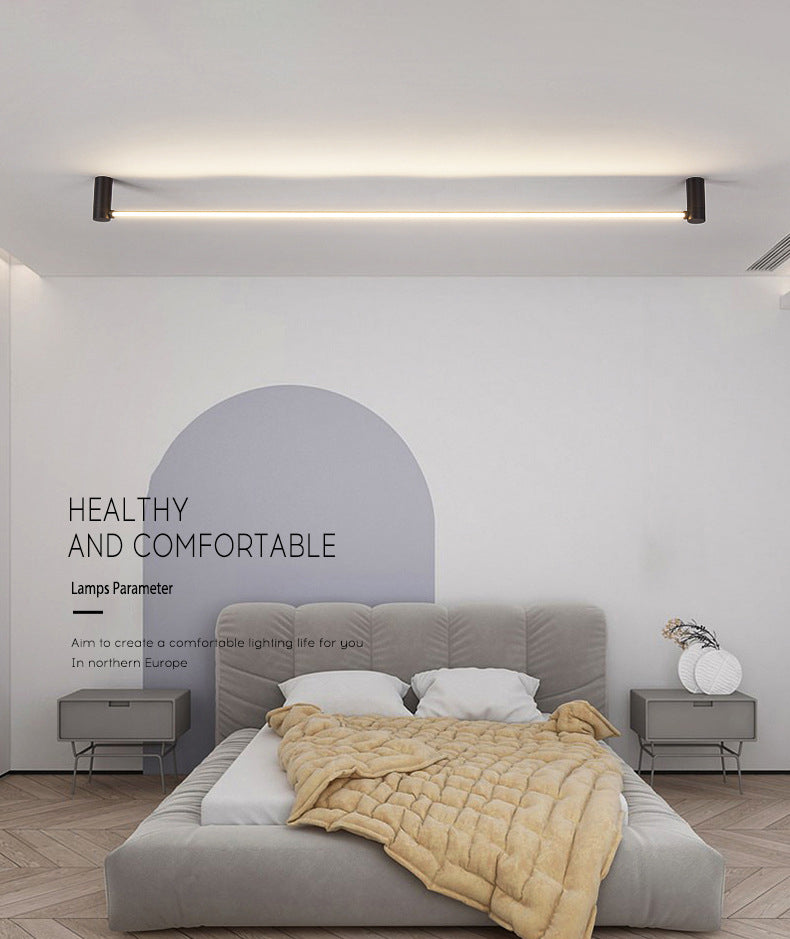 Eenvoud Staaf Gevormde Flush Mount Acryl hal slaapkamer LED flush plafond licht in zwart