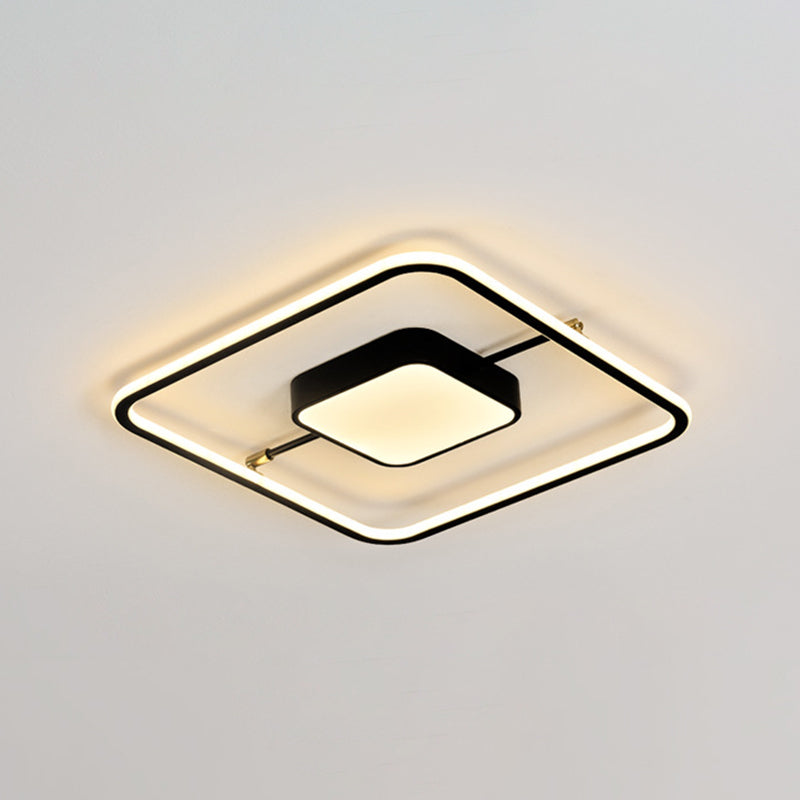 Nordic Square Aluminum Flush Mount Light Bedroom LED Ceiling Flush Mount Light Fixture
