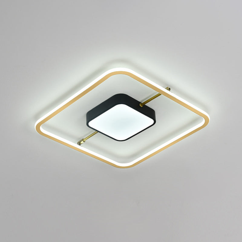 Nordic Square Aluminum Flush Mount Light Bedroom LED Ceiling Flush Mount Light Fixture