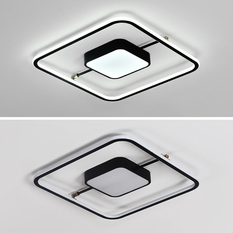 Nordic Square Aluminum Flush Mount Light Bedroom LED Ceiling Flush Mount Light Fixture