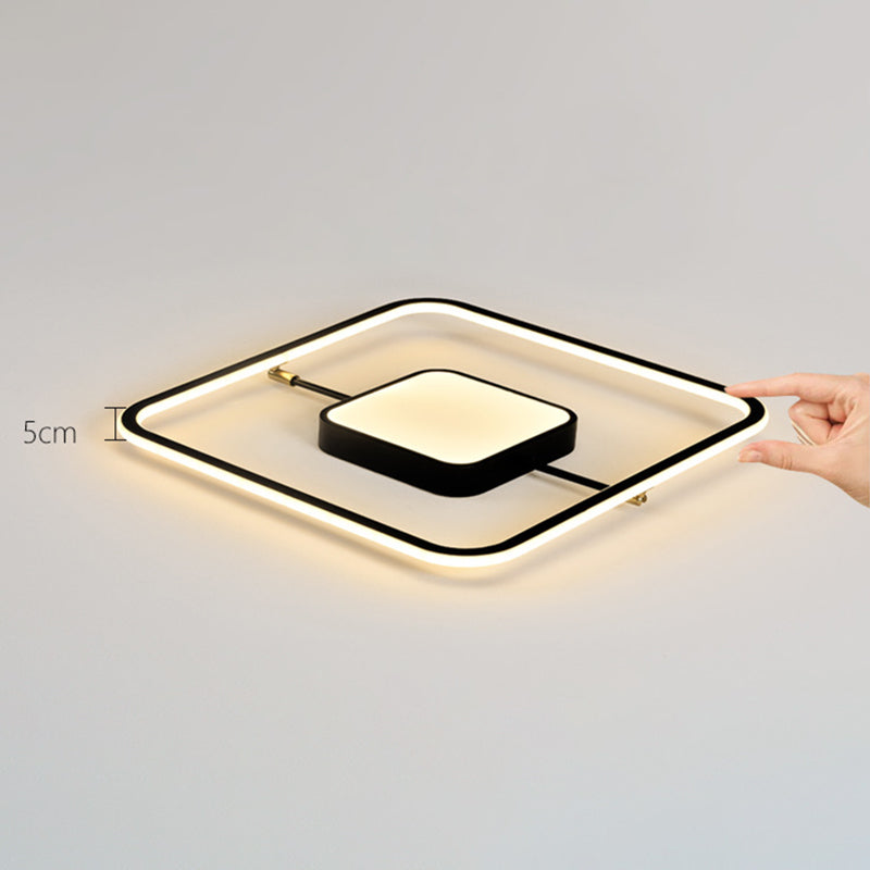 Nordic Square Aluminum Flush Mount Light Bedroom LED Ceiling Flush Mount Light Fixture