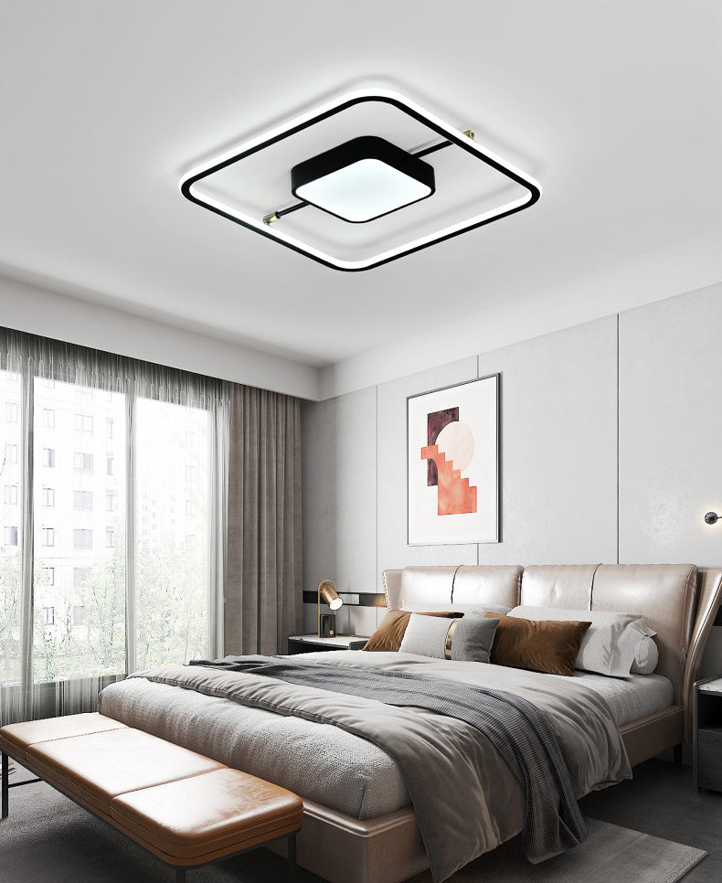 Nordic Square Aluminum Flush Mount Light Bedroom LED Ceiling Flush Mount Light Fixture