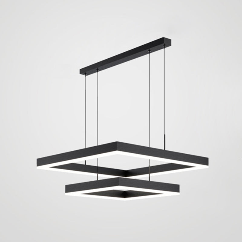 Moderne eenvoud hangende multi-tier kroonluchter hanglamp acryl plafondlampen armatuur voor restaurant