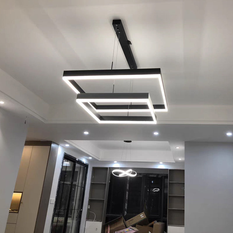 Moderne eenvoud hangende multi-tier kroonluchter hanglamp acryl plafondlampen armatuur voor restaurant