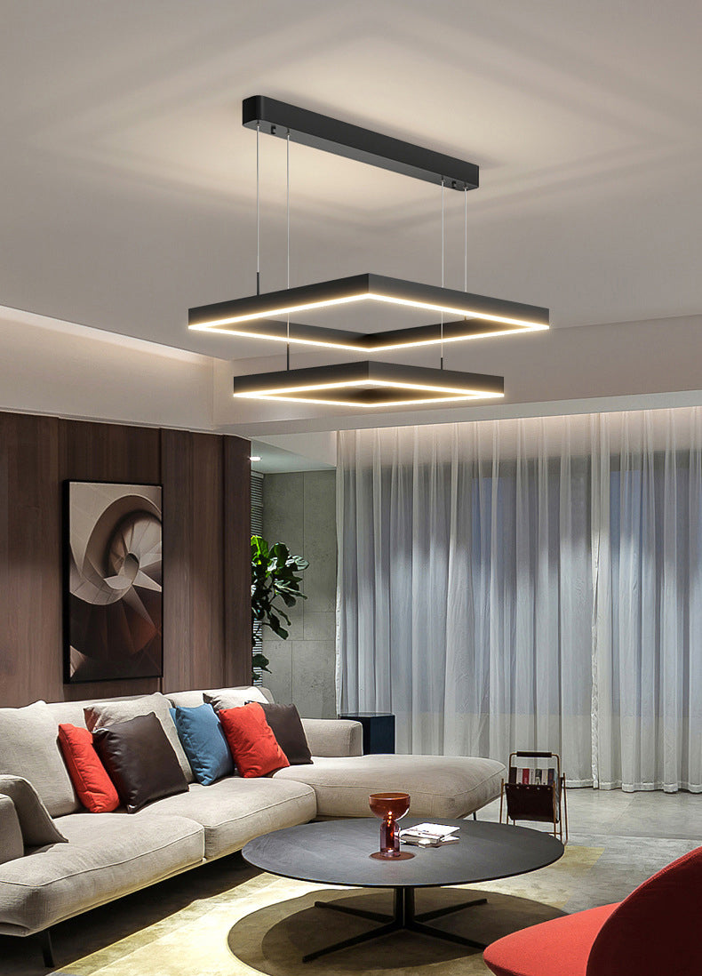 Moderne eenvoud hangende multi-tier kroonluchter hanglamp acryl plafondlampen armatuur voor restaurant