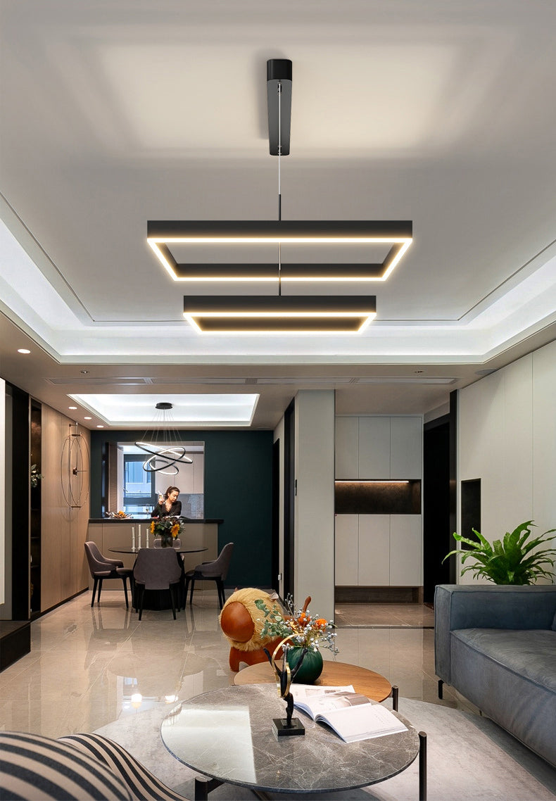 Moderne eenvoud hangende multi-tier kroonluchter hanglamp acryl plafondlampen armatuur voor restaurant