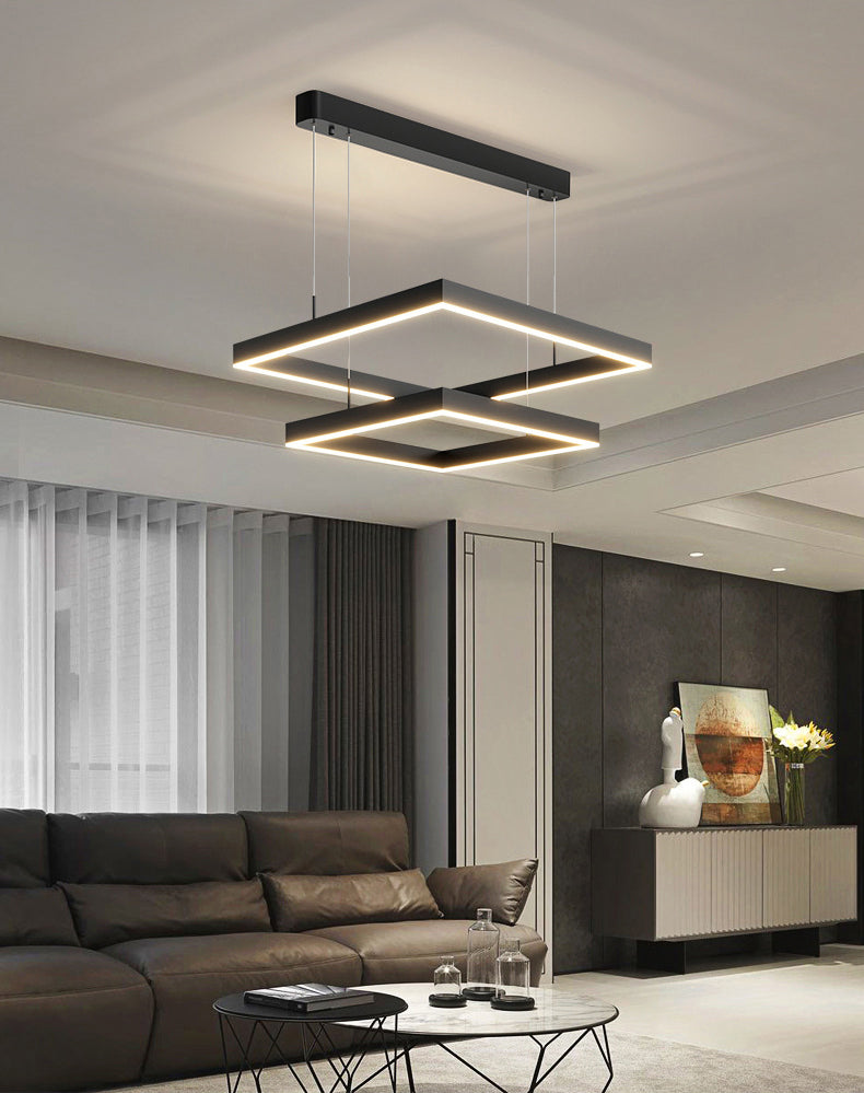 Moderne eenvoud hangende multi-tier kroonluchter hanglamp acryl plafondlampen armatuur voor restaurant