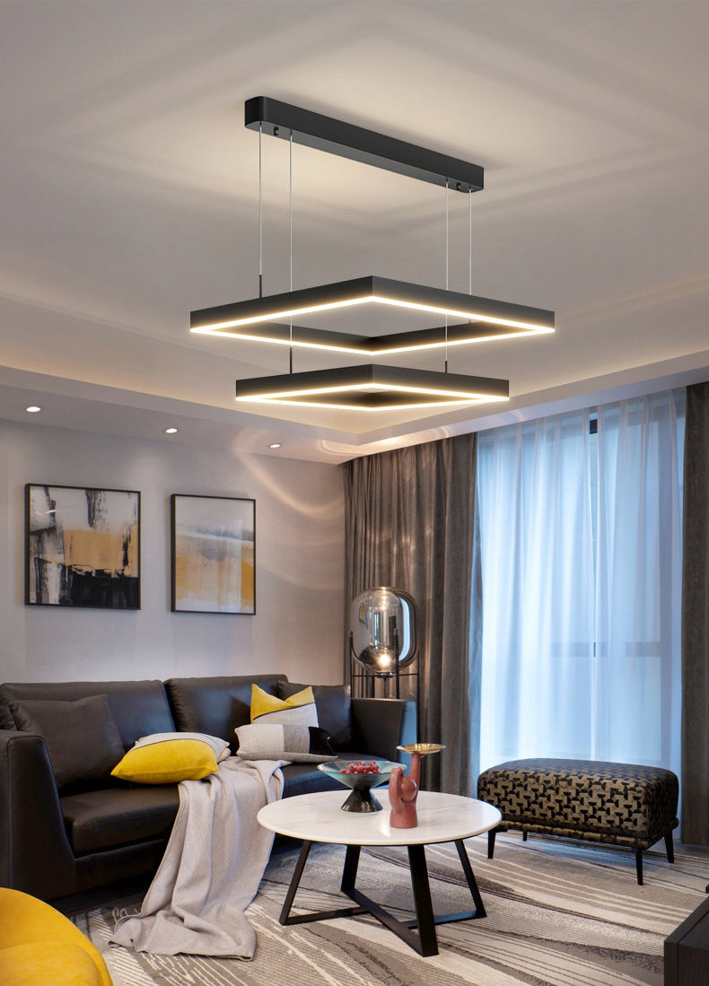 Moderne eenvoud hangende multi-tier kroonluchter hanglamp acryl plafondlampen armatuur voor restaurant