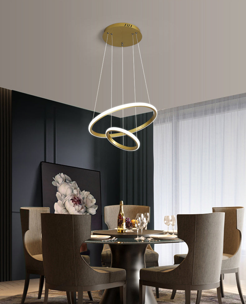 Modern Orbicular Pendant Light Fixtures Metal Hanging Lamp Kit