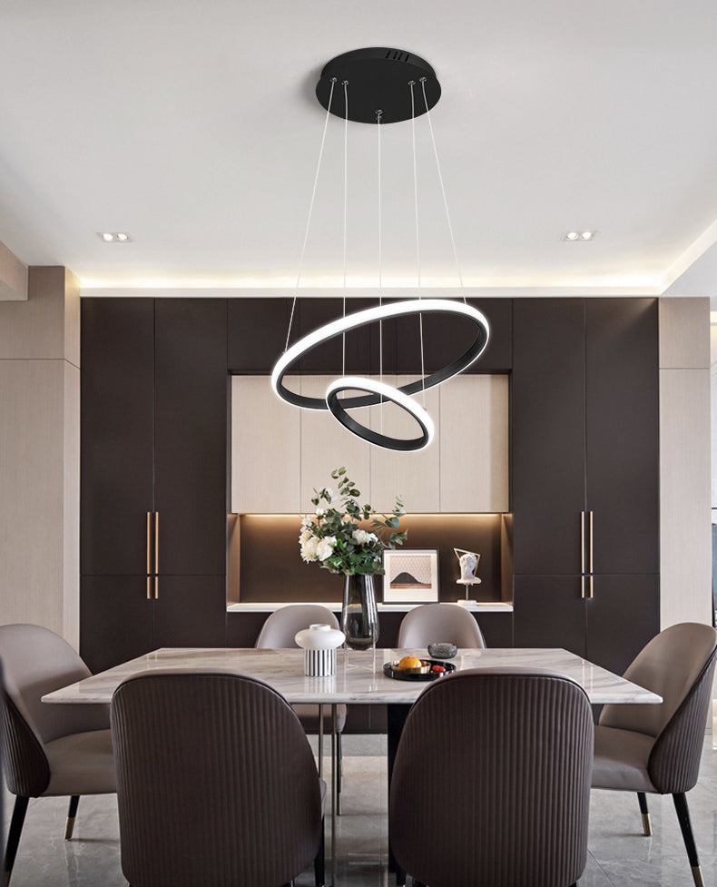 Modern Orbicular Pendant Light Fixtures Metal Hanging Lamp Kit