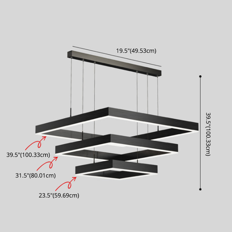 Simplicità Apparecchio di illuminazione a sospensione quadrata ACRILICA APPEGGIAMENTO APPEGGIAMENTO PER IL RISTORANTE