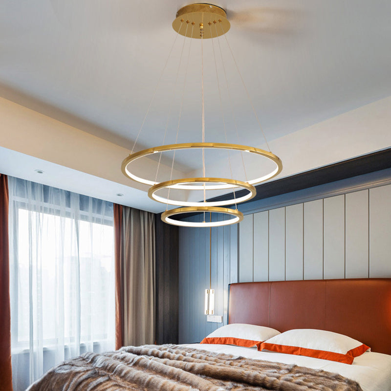 Luces colgantes colgantes de múltiples anillos