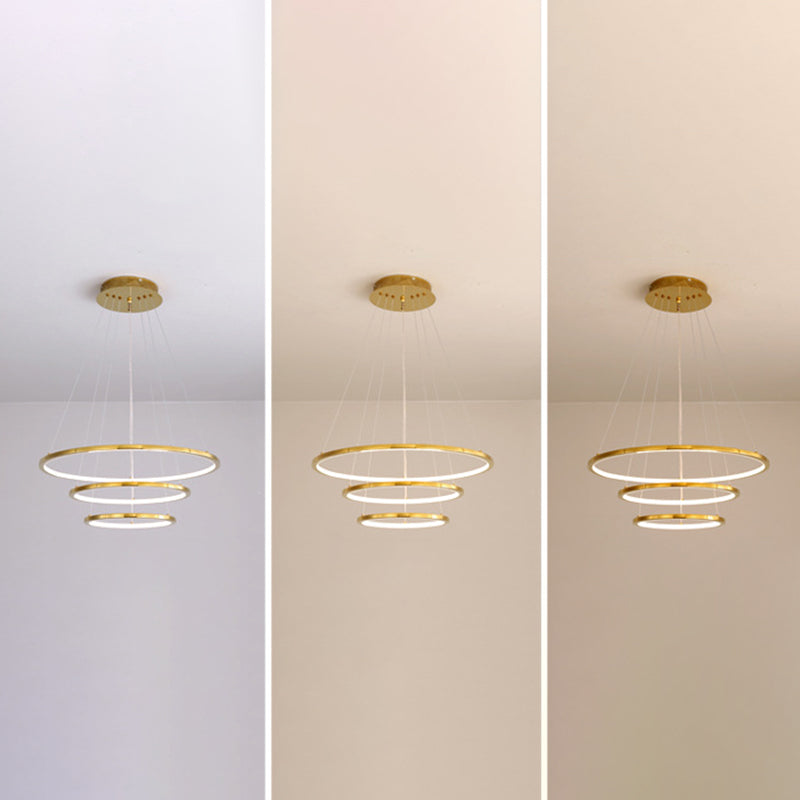 Luces colgantes colgantes de múltiples anillos