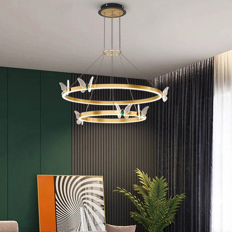 Kit de lámpara de colgante de metal ligero de techo orbicular moderno