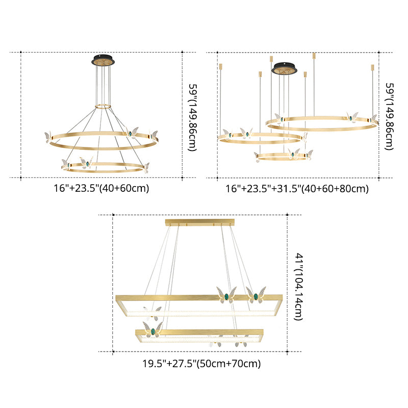 Kit de lámpara de colgante de metal ligero de techo orbicular moderno