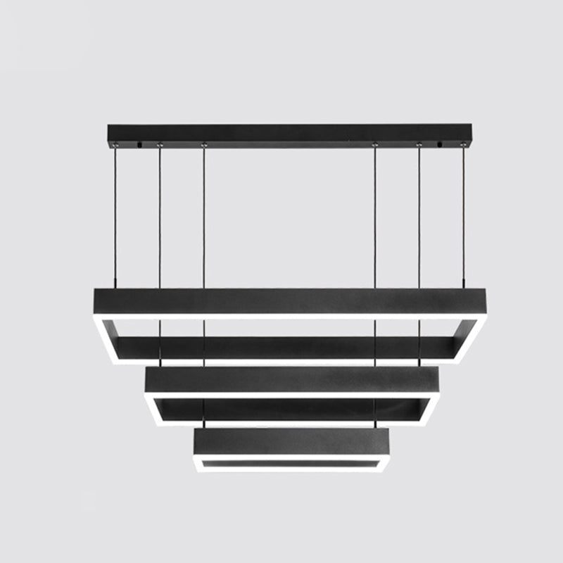 Moderne eenvoud hangende multi-tier kroonluchter hanglamp acryl plafondlampen armatuur voor restaurant