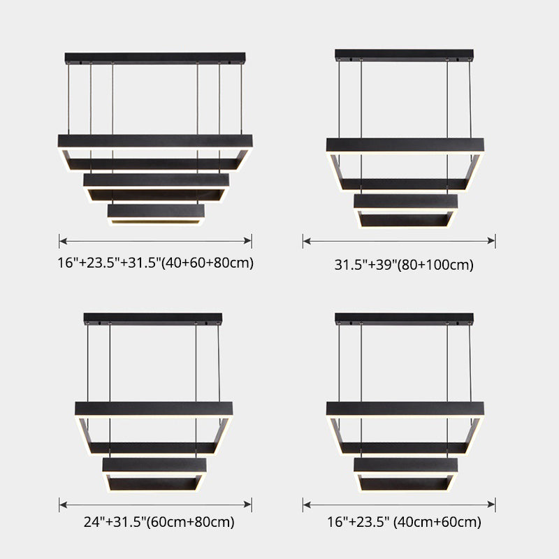 Moderne eenvoud hangende multi-tier kroonluchter hanglamp acryl plafondlampen armatuur voor restaurant