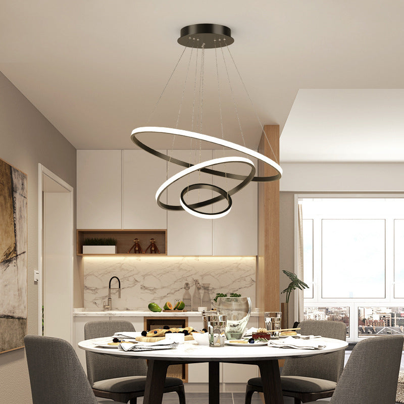 Modern Simplicity Orbicular Chandelier Lamp Aluminum Hanging Pendant Lights for Restaurant