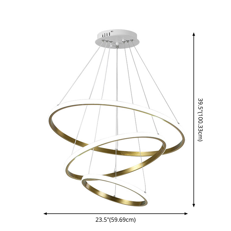 Modern Simplicity Orbicular Chandelier Lamp Aluminum Hanging Pendant Lights for Restaurant