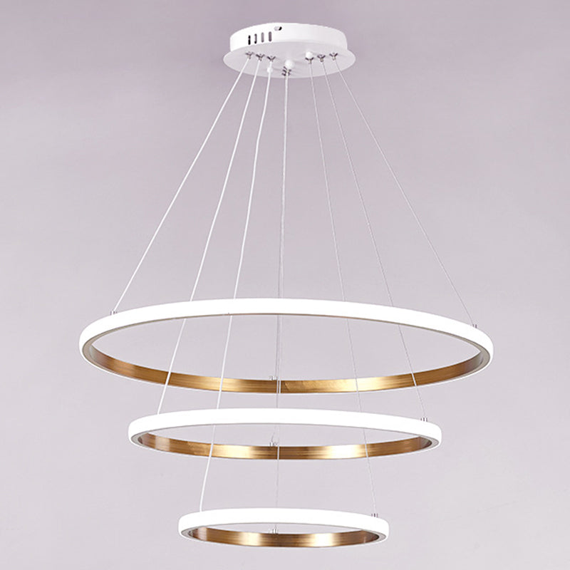 Modern Simplicity Orbicular Chandelier Lamp Aluminum Hanging Pendant Lights for Restaurant