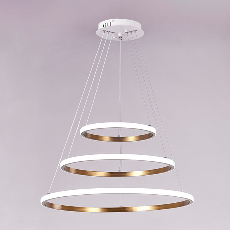 Modern Simplicity Orbicular Chandelier Lamp Aluminum Hanging Pendant Lights for Restaurant