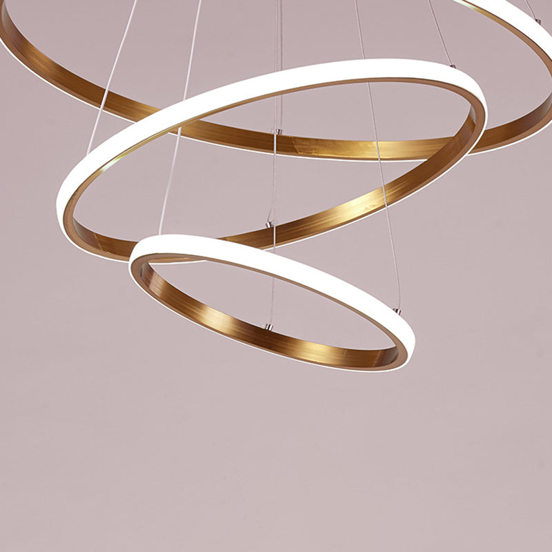 Modern Simplicity Orbicular Chandelier Lamp Aluminum Hanging Pendant Lights for Restaurant