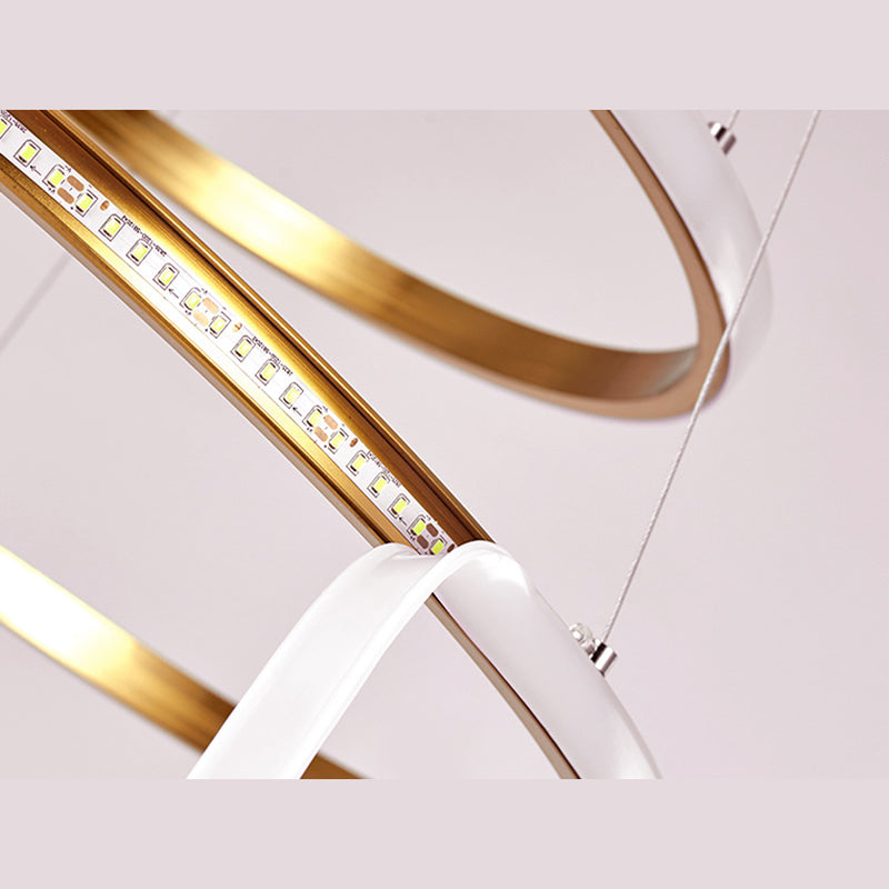 Modern Simplicity Orbicular Chandelier Lamp Aluminum Hanging Pendant Lights for Restaurant