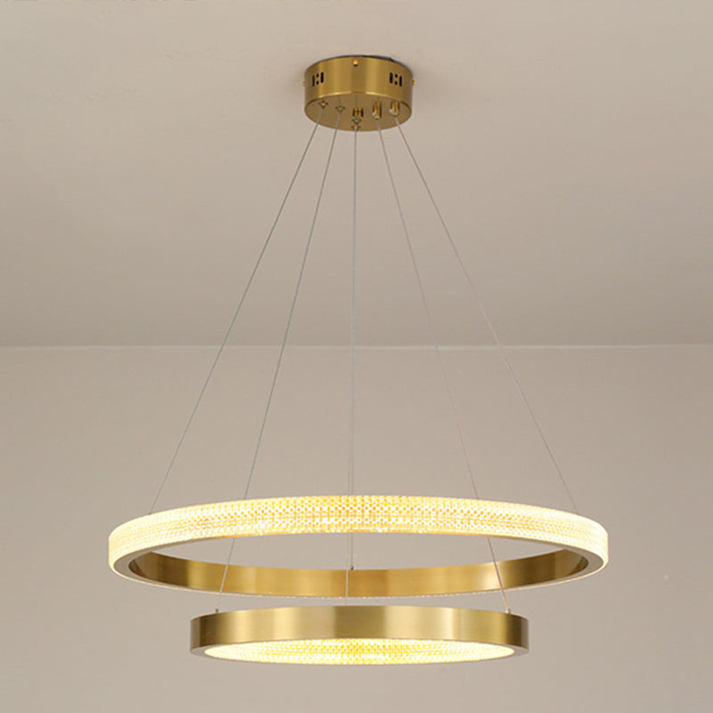 Simplicity Multi-Layer Suspended Lighting Fixture Acrylic Hanging Ceiling Fixture for Restaurant