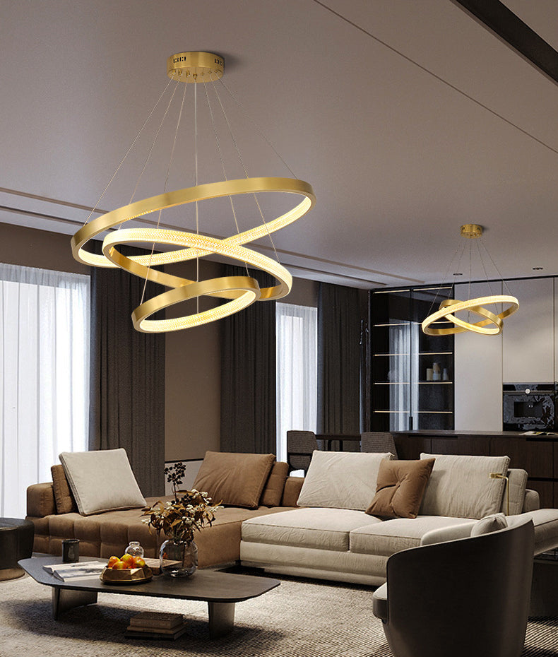 Simplicity Multi-Layer Suspended Lighting Fixture Acrylic Hanging Ceiling Fixture for Restaurant