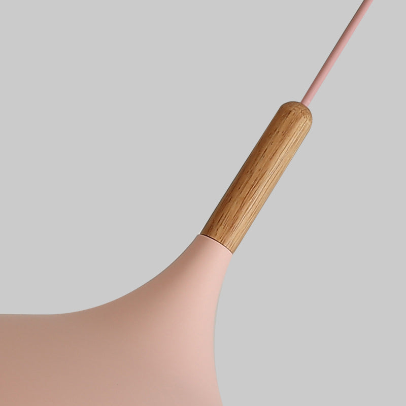 Nordic Style Wooden Top Pendant Light Kit Metal Dinning Room Hanging Light Fixture