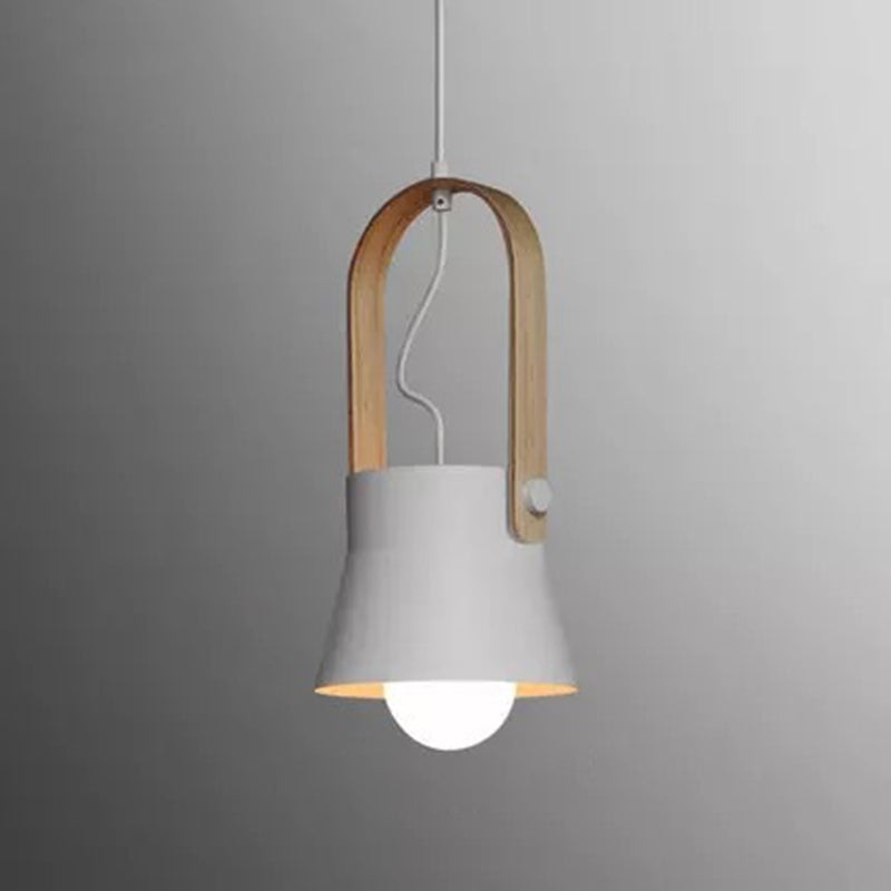 Wooden Handle Pendant Ceiling Light Simplicity Pendant Lighting Fixture for Dinning Room